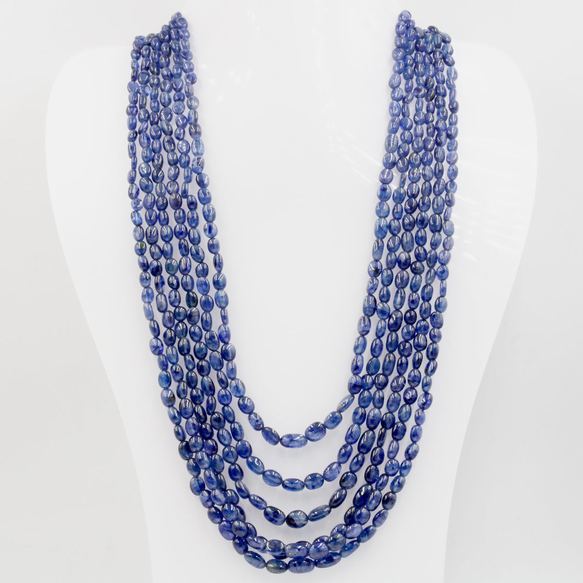 Sapphire beaded necklace deals