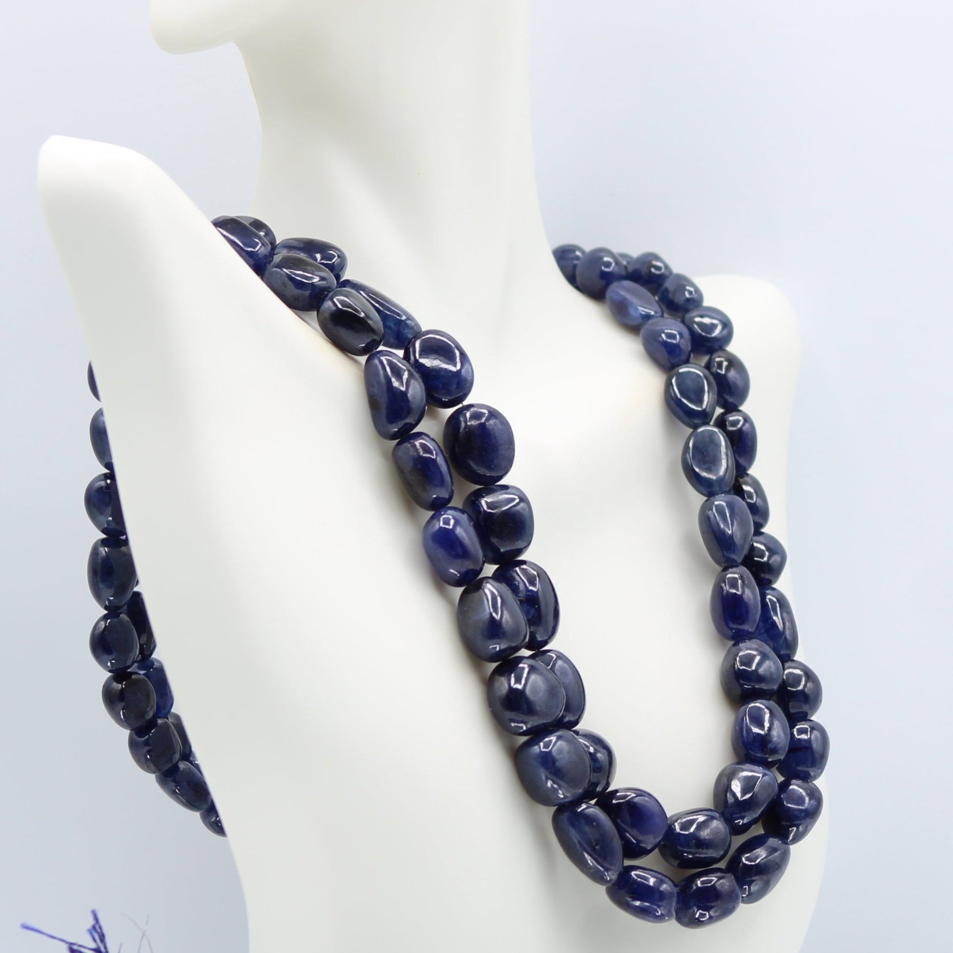 Blue Sapphire 2 Strand Necklace - Taj Mahal Gems