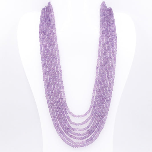 Natural Amethyst Beaded Necklace Faceted