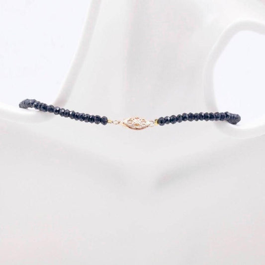 14KY Lemon Citrine with Black Spinel Necklace - Taj Mahal Gems