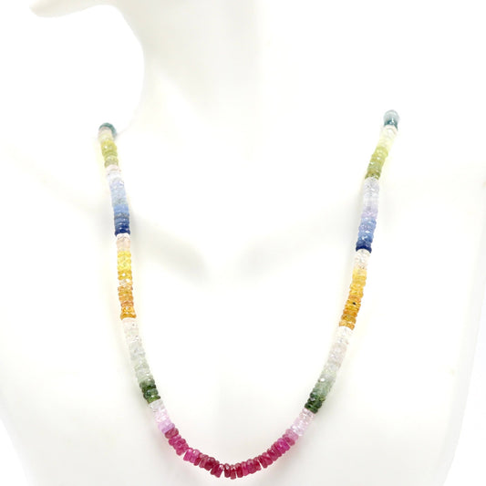 14KY Multi Color Sapphire and Ruby Necklace - Taj Mahal Gems