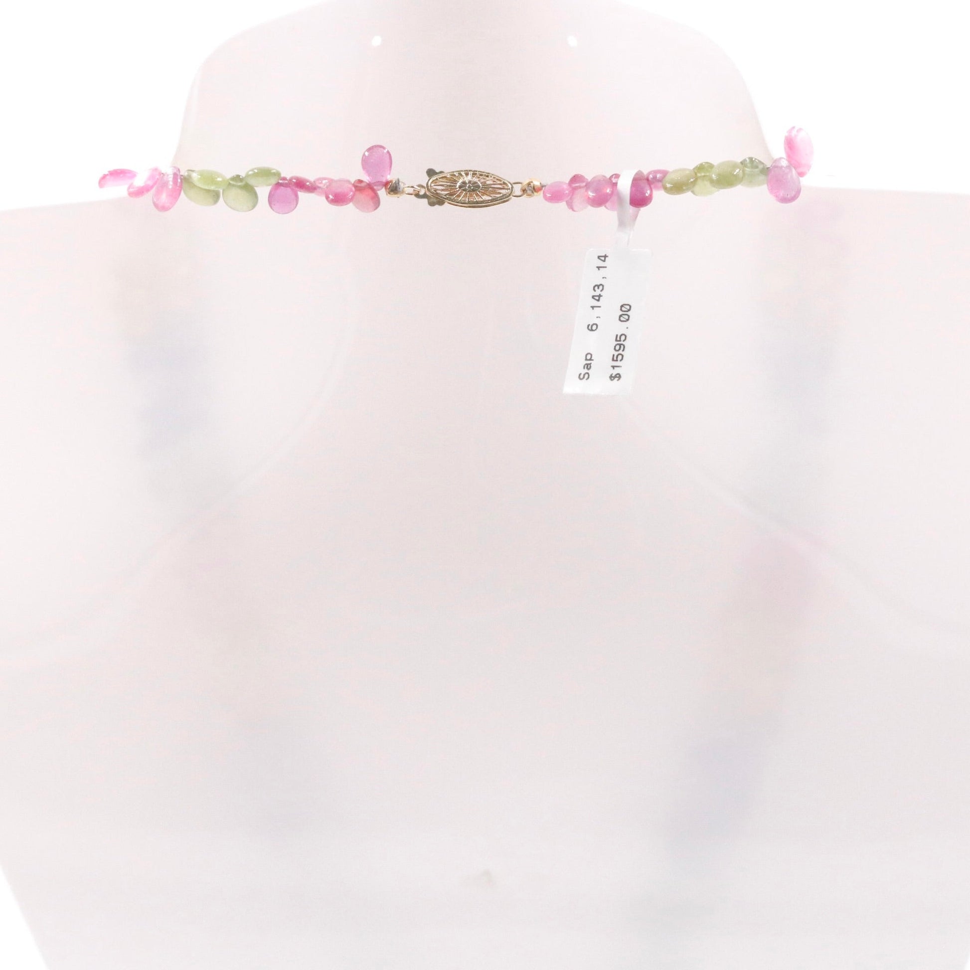 14KY Multi - Color Sapphire Drop Necklace - Taj Mahal Gems
