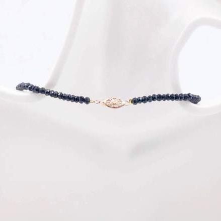 14KY Natural Quartz & Turquoise Black Spinel Necklace - Taj Mahal Gems