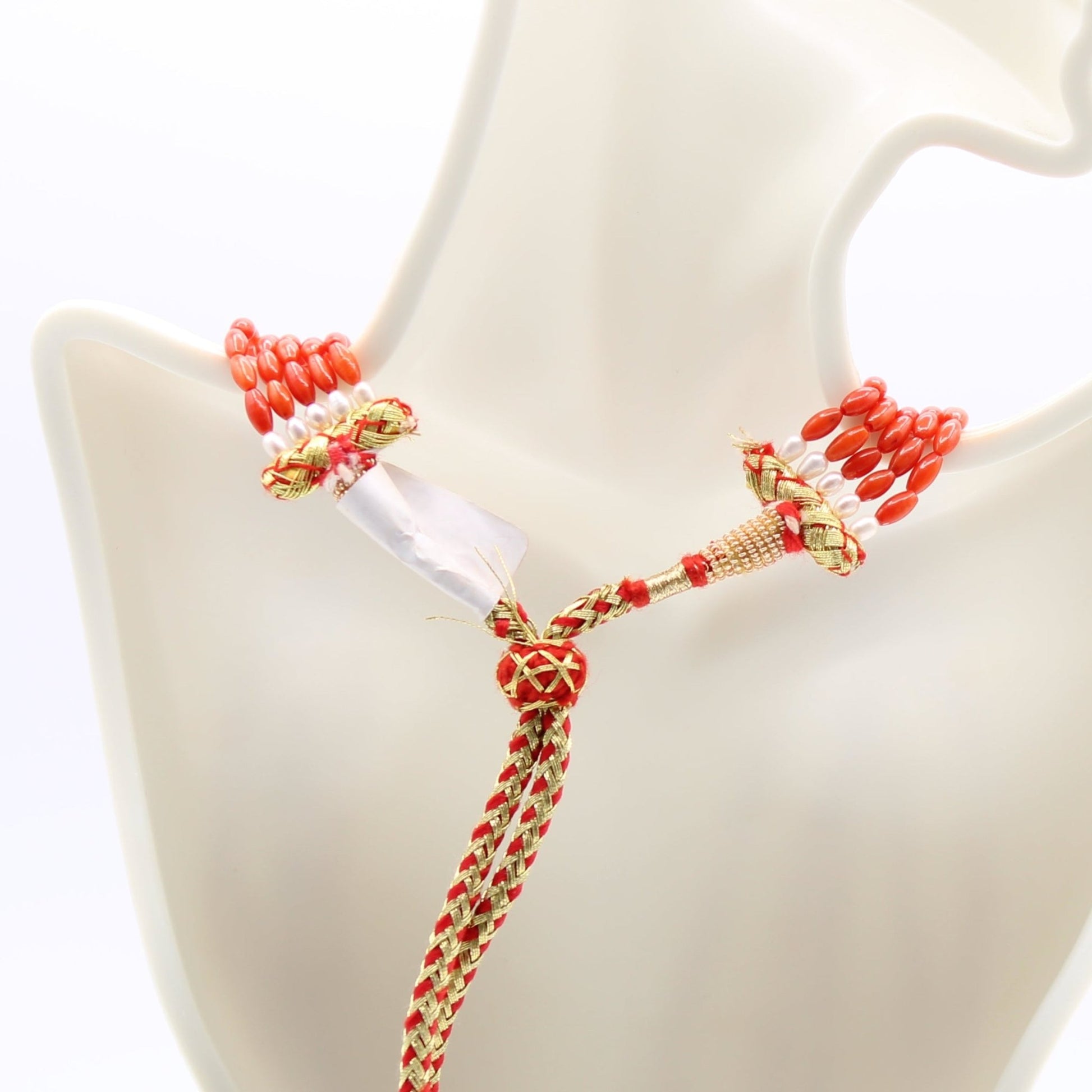 Taiwan Coral with Fresh Water Pearl - Taj Mahal Gems