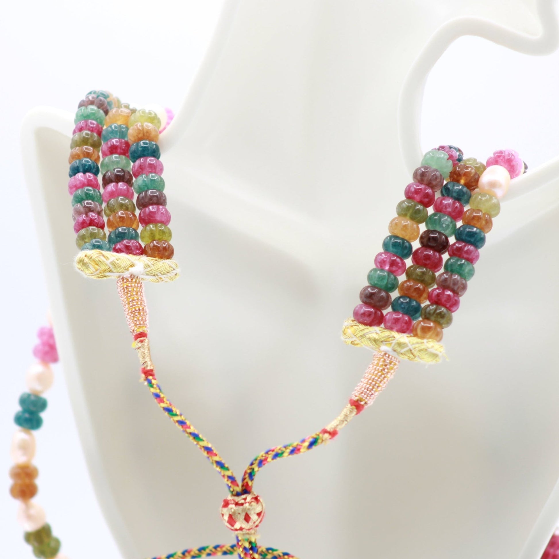 Multi Color Pumpkin Jade Necklace - Taj Mahal Gems