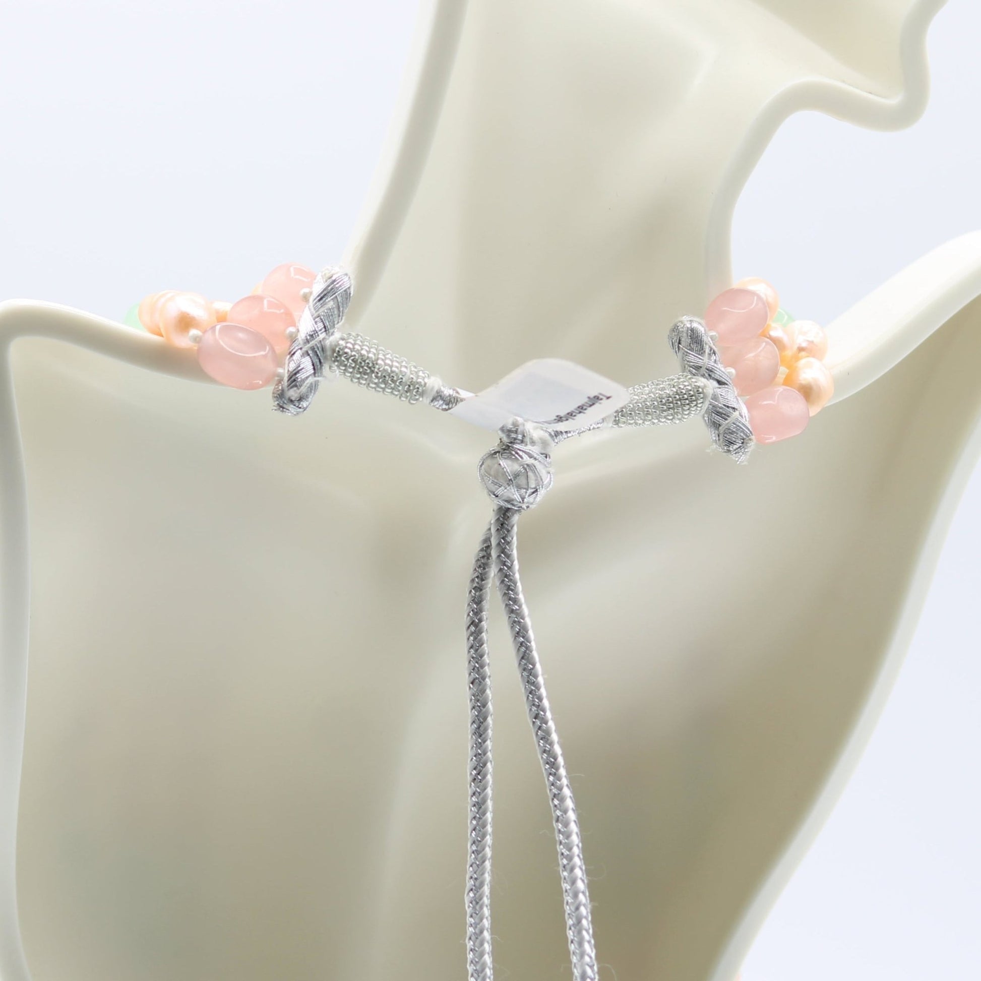 Rose Quartz & Aventurine Necklace With Pearl - Taj Mahal Gems