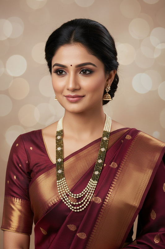 Cubic Zirconia & Pearl Necklace | CZ Beaded Collection