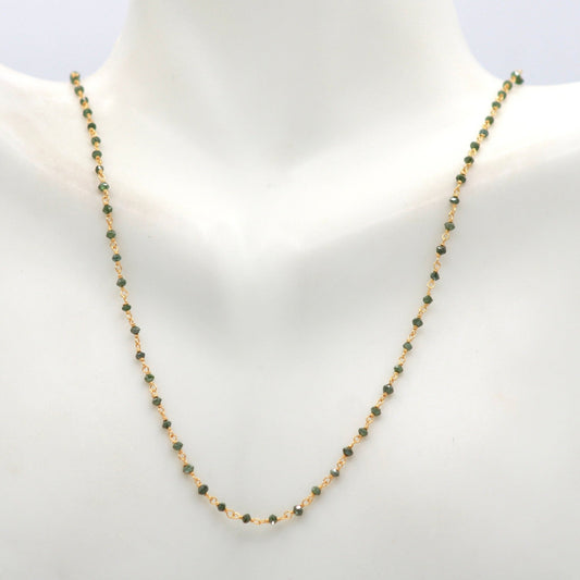 22KY Natural YG & and Green Diamond Necklace - Taj Mahal Gems