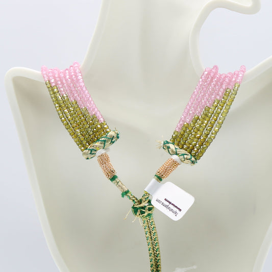 CZ Multi-Color Beaded Necklace - 7 Strand
