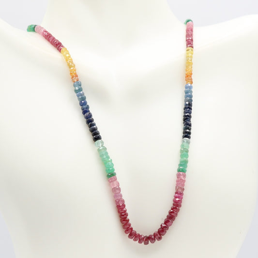 Multi Color Sapphire Beaded Strand