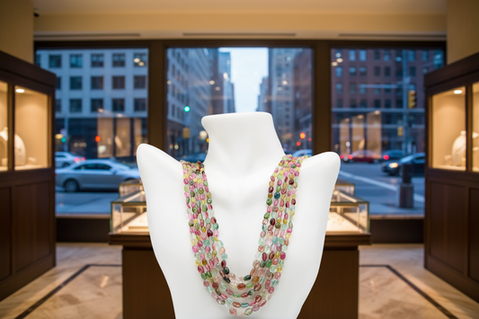 Multi-Color Tourmaline Beaded Necklace