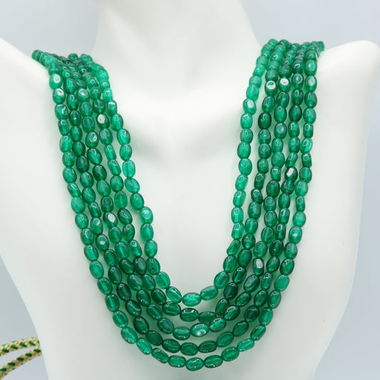 Green Quartz 5 Strand Layered Necklace