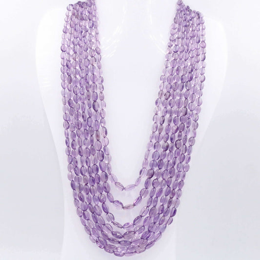 7 Stranded Layered Amethyst Necklace - Taj Mahal Gems