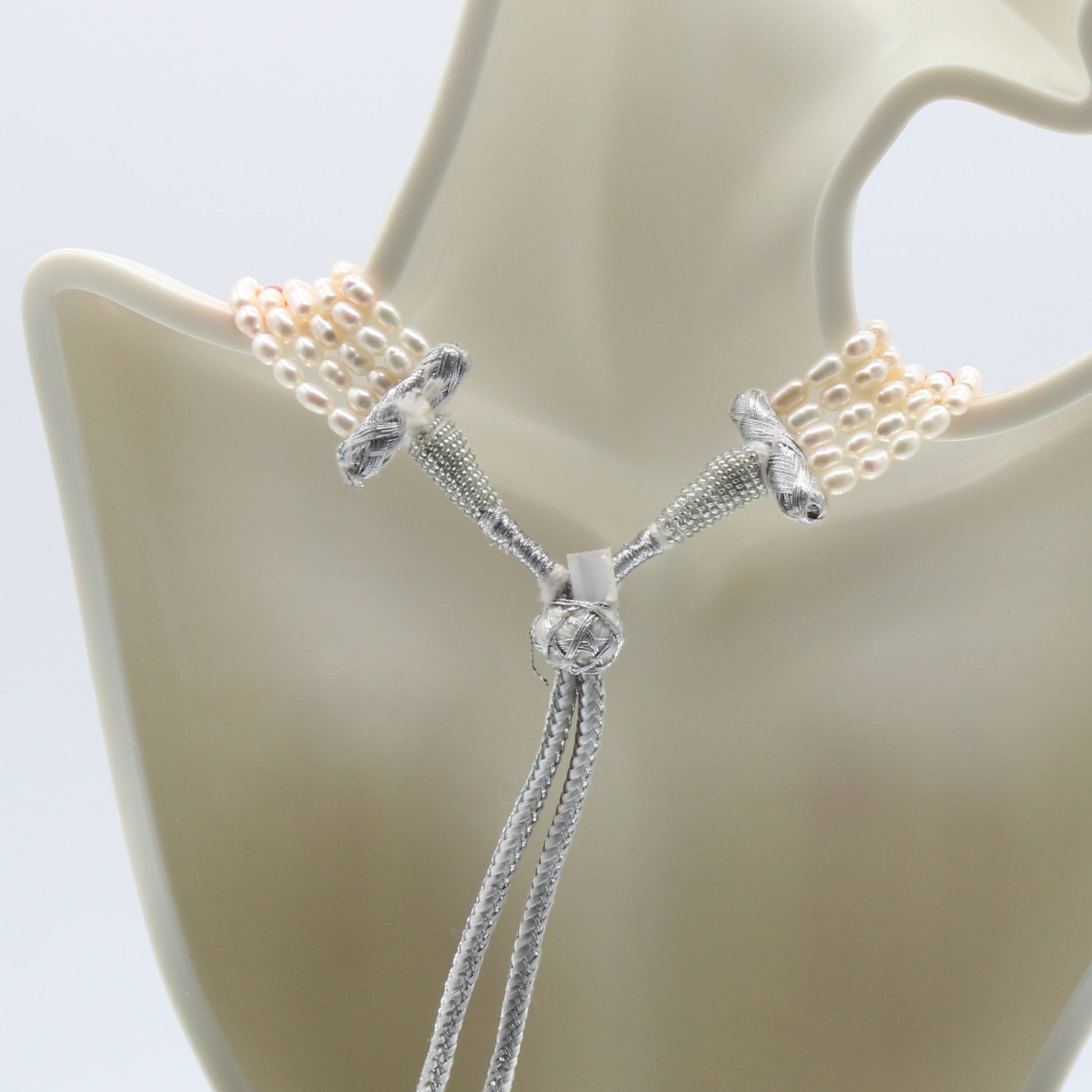 Fresh Water Pearl with Coral - 5 Strand - Taj Mahal Gems
