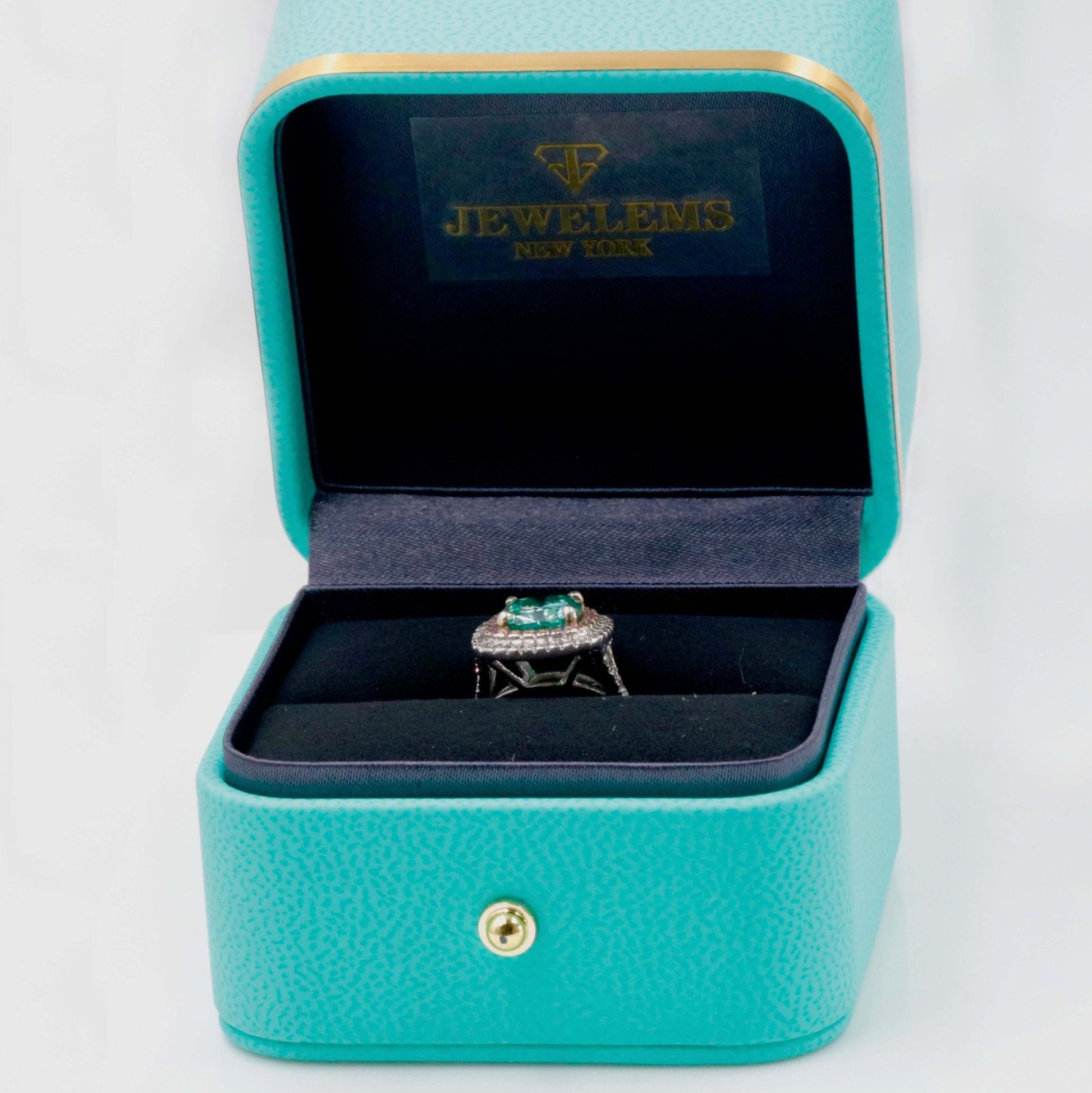 925 Moissanite Solitaire Ring with Pink Sapphire - Taj Mahal Gems