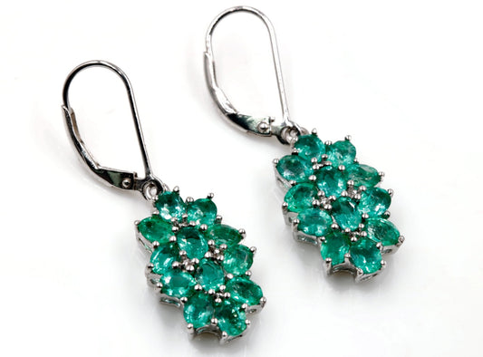 925 Natural Emerald Earrings - Taj Mahal Gems