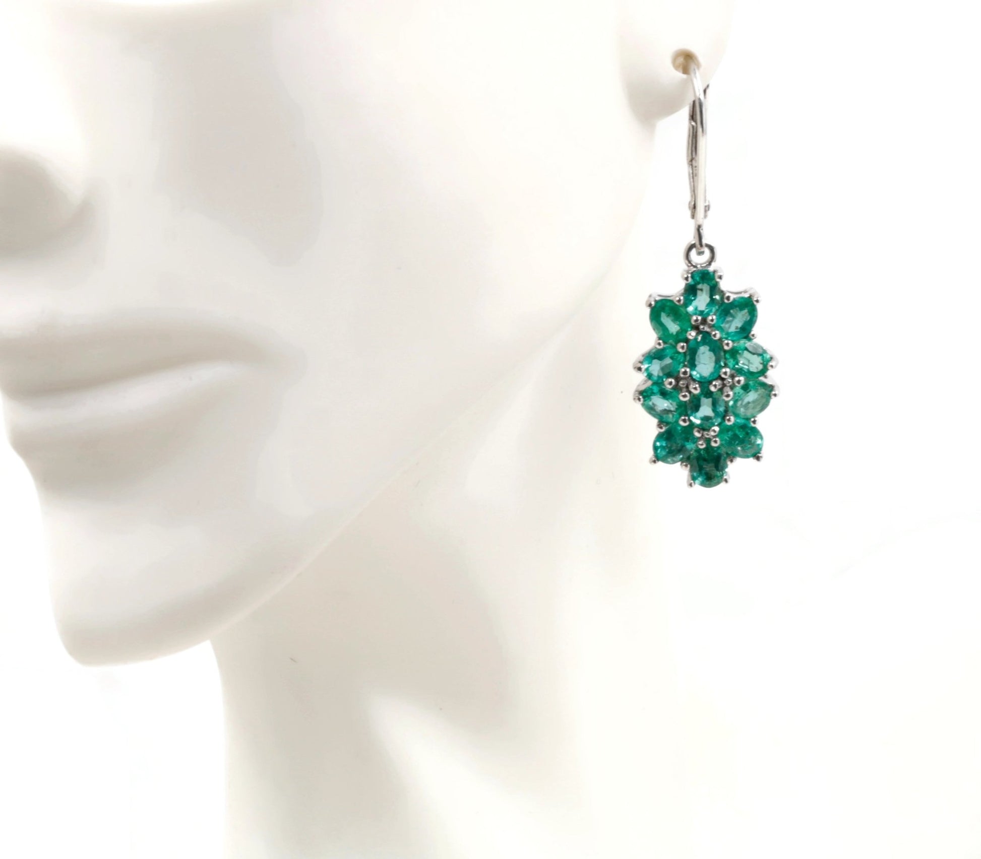 925 Natural Emerald Earrings - Taj Mahal Gems
