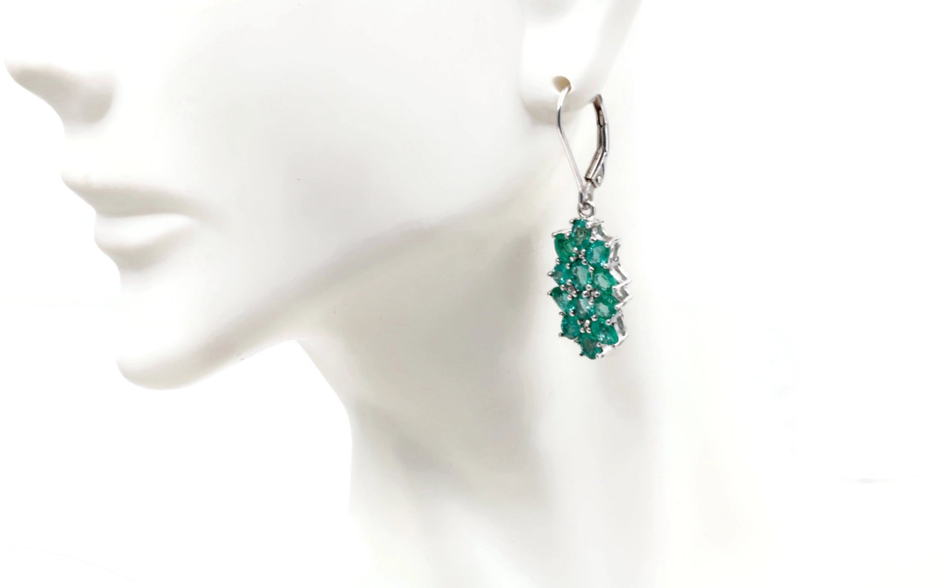 925 Natural Emerald Earrings - Taj Mahal Gems