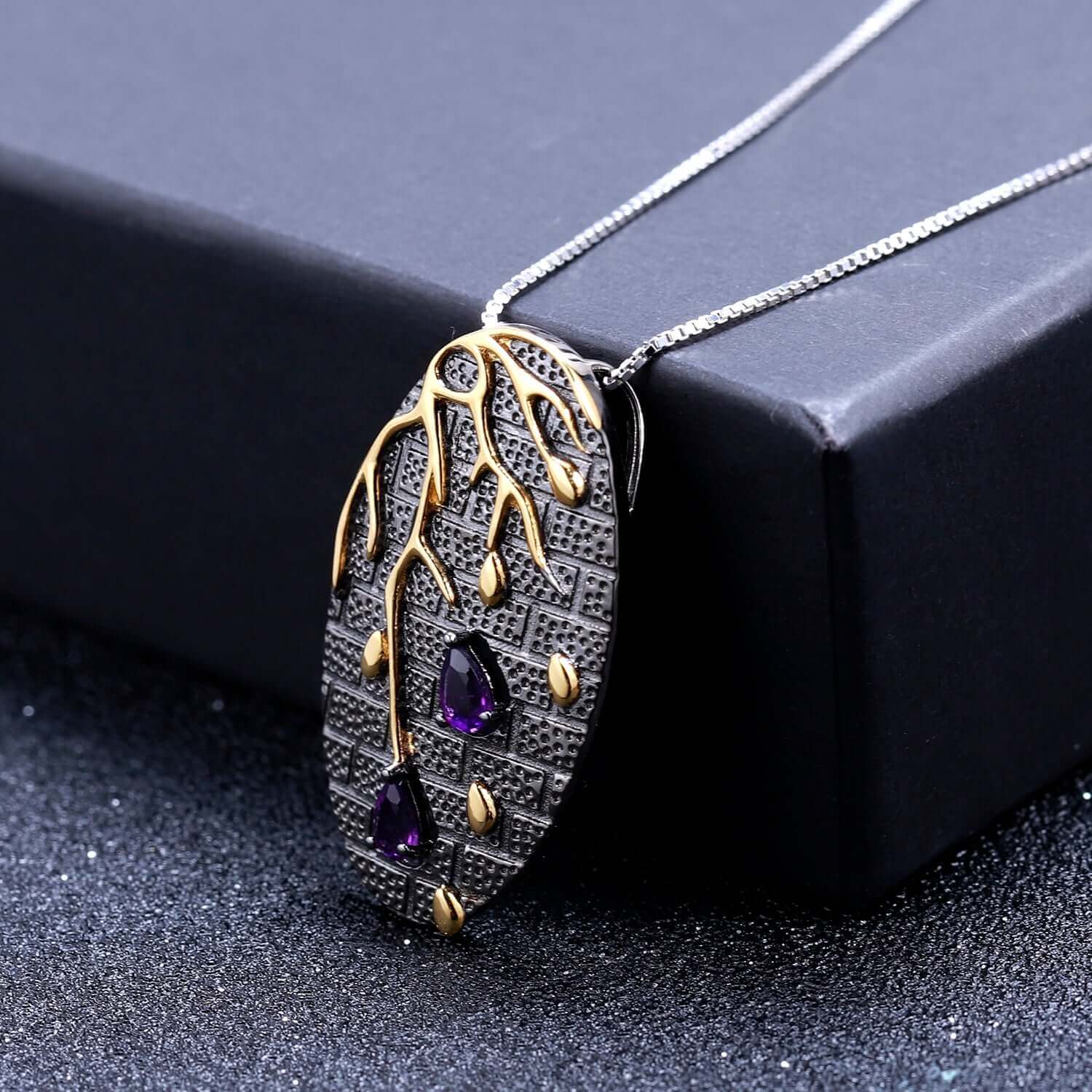 925 Sterling Silver Gemstone Tree Pendant Necklace - Taj Mahal Gems