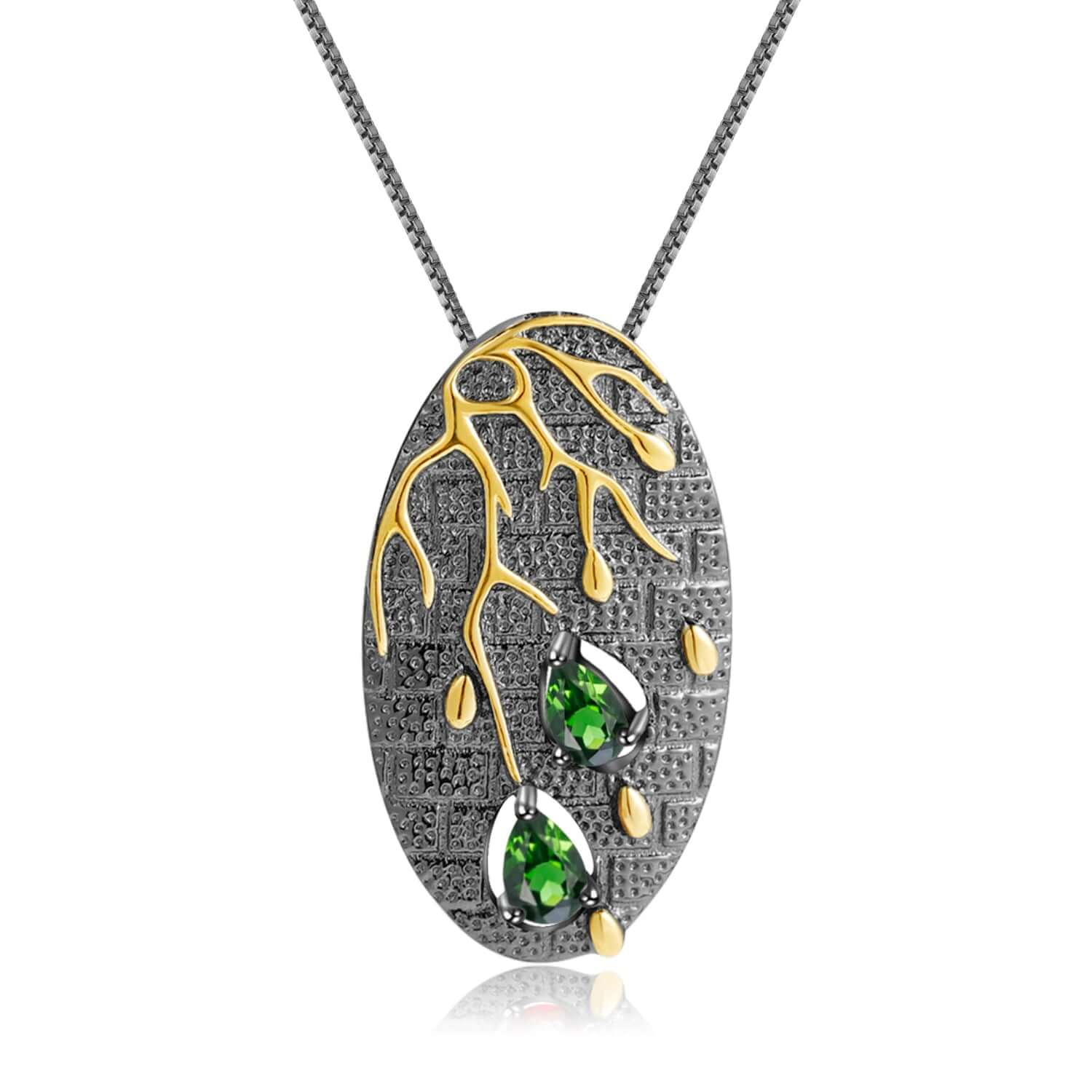 925 Sterling Silver Gemstone Tree Pendant Necklace - Taj Mahal Gems