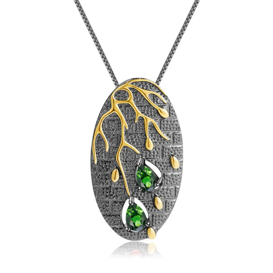 925 Sterling Silver Gemstone Tree Pendant Necklace - Taj Mahal Gems