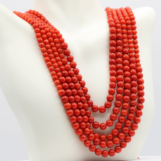 natural Taiwan coral necklace - Elegant Layered Design