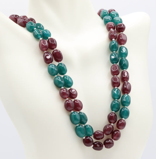 Bi-Color Jade Elegeant Necklace - Blue & Purple