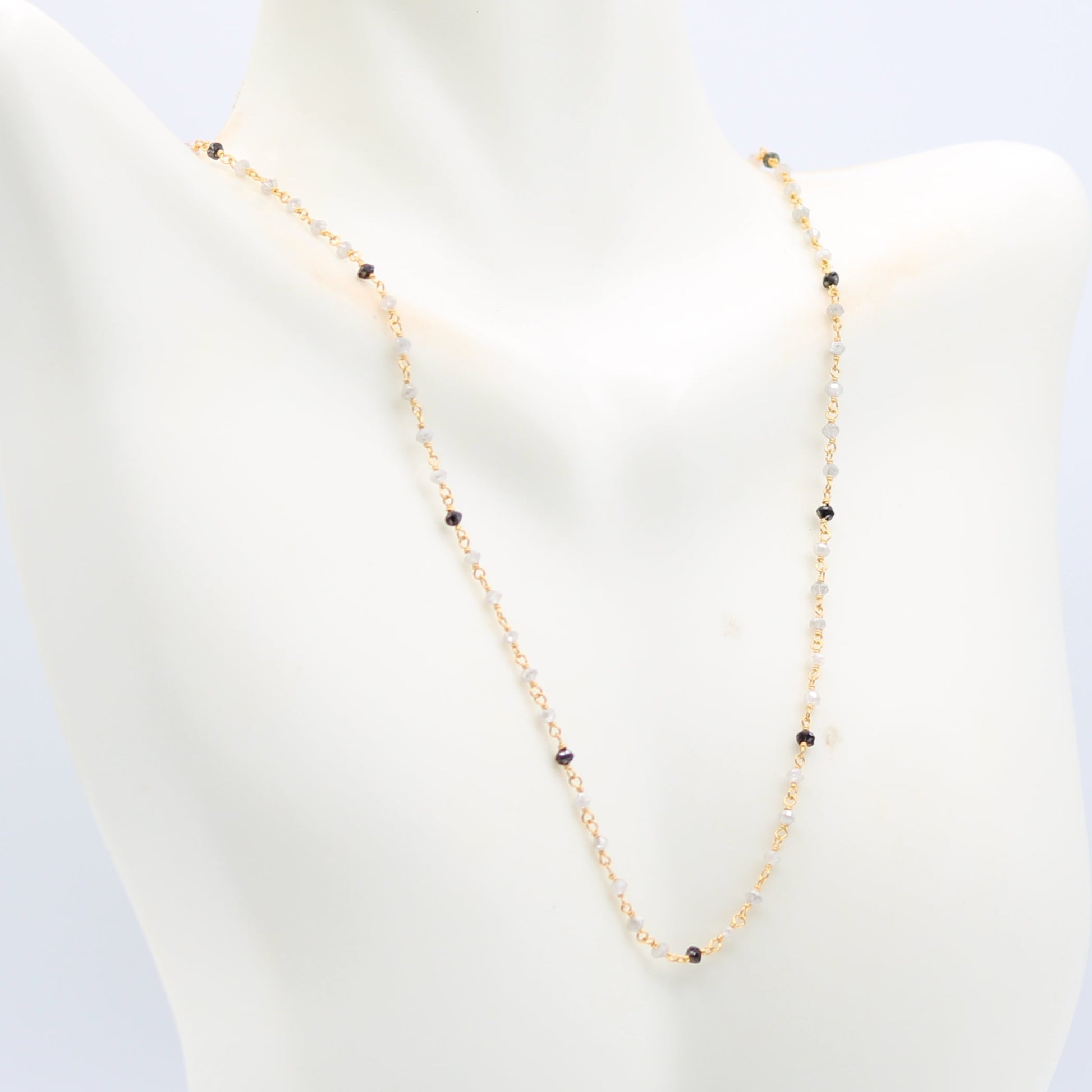 Black & White Diamond - 22CT Gold Necklace - Taj Mahal Gems