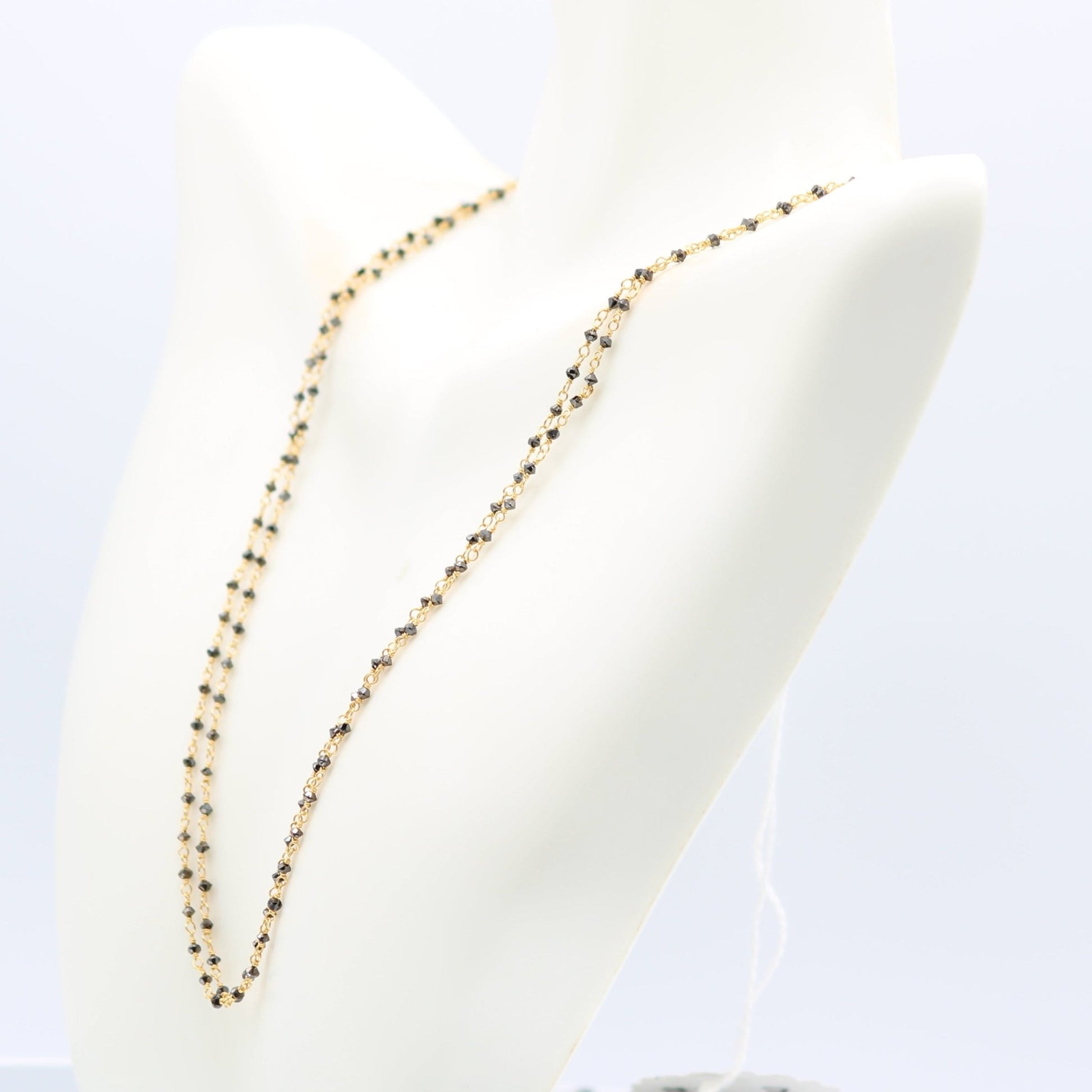 Black Diamond 2 Strand Necklace - 22K Gold - Taj Mahal Gems