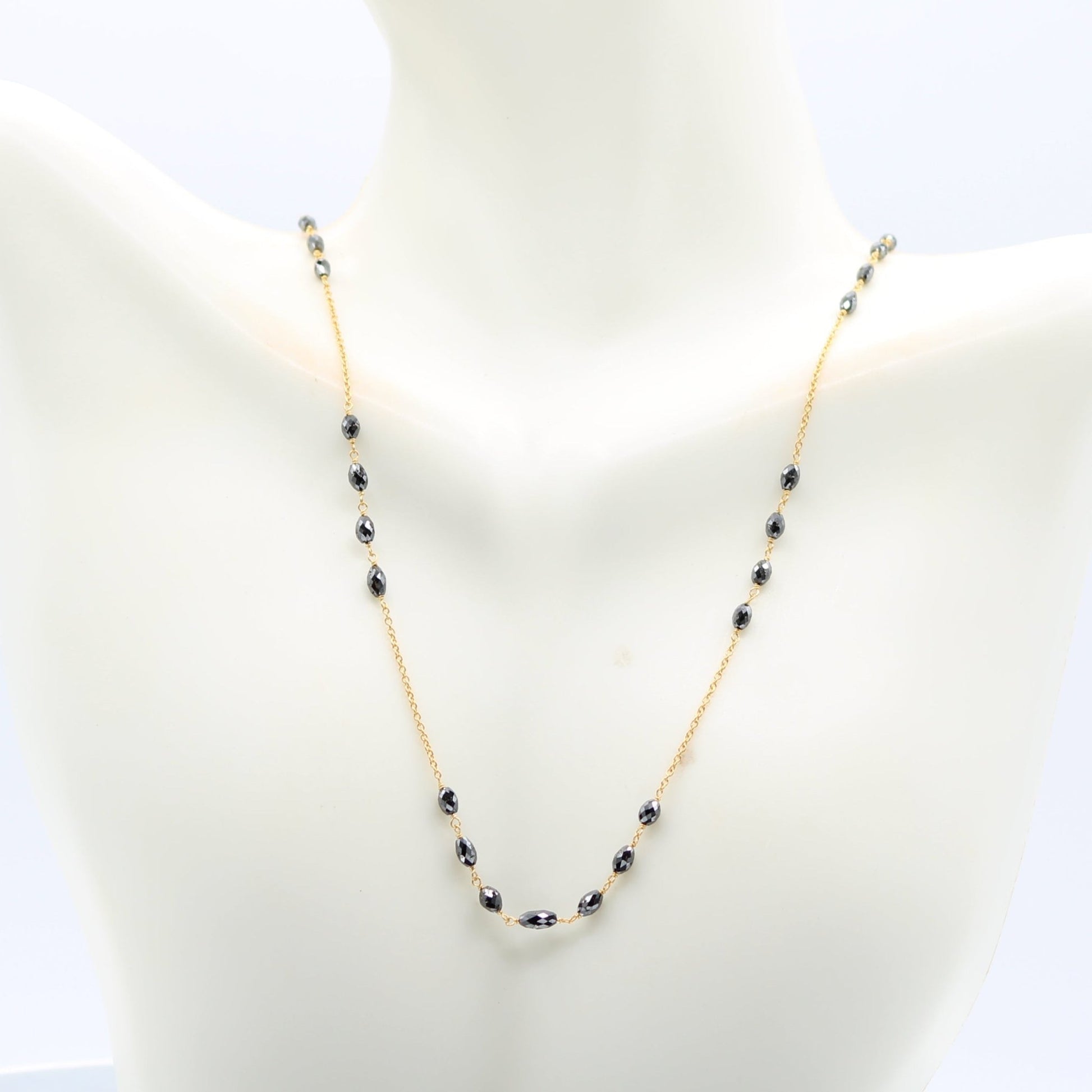 Black Diamond Necklace with 22Ct Gold - Taj Mahal Gems