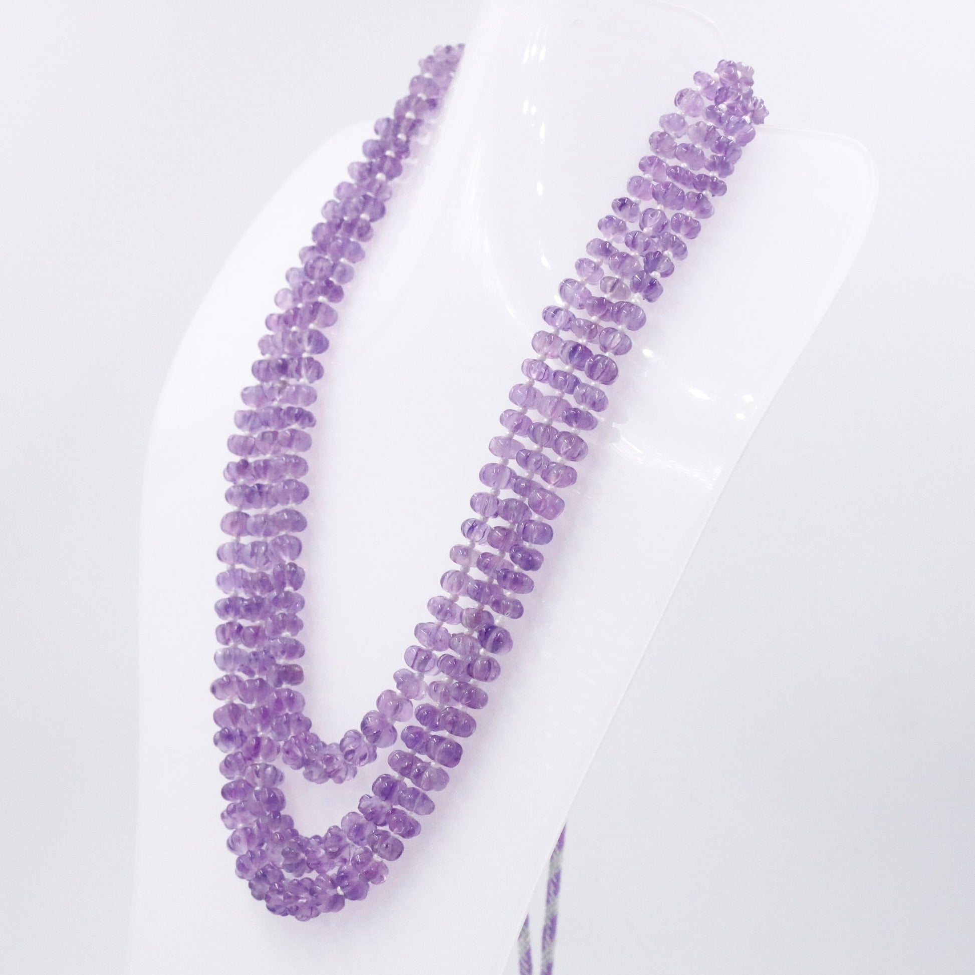 Amethyst Pumpkin Beads Necklace - Taj Mahal Gems
