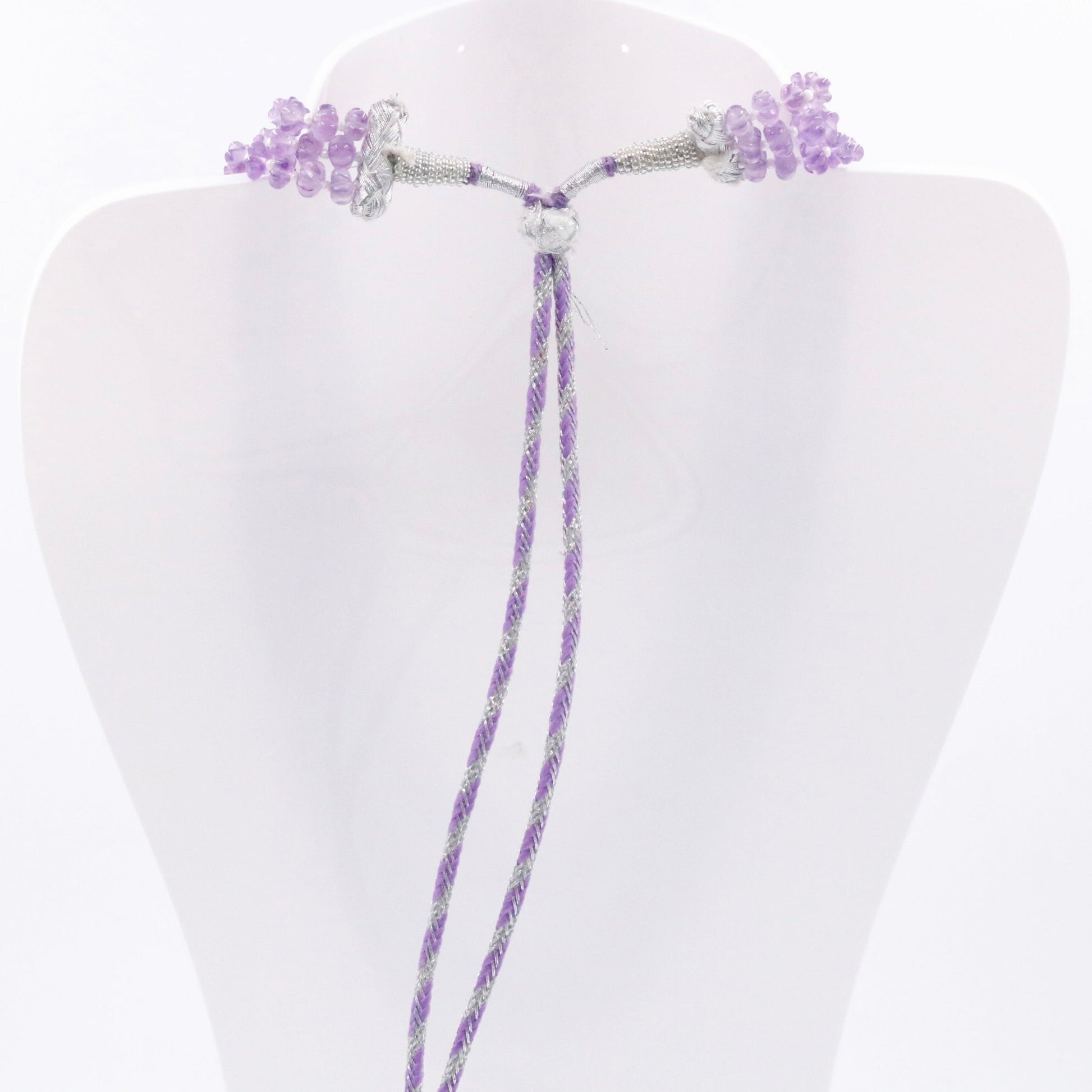 Amethyst Pumpkin Beads Necklace - Taj Mahal Gems