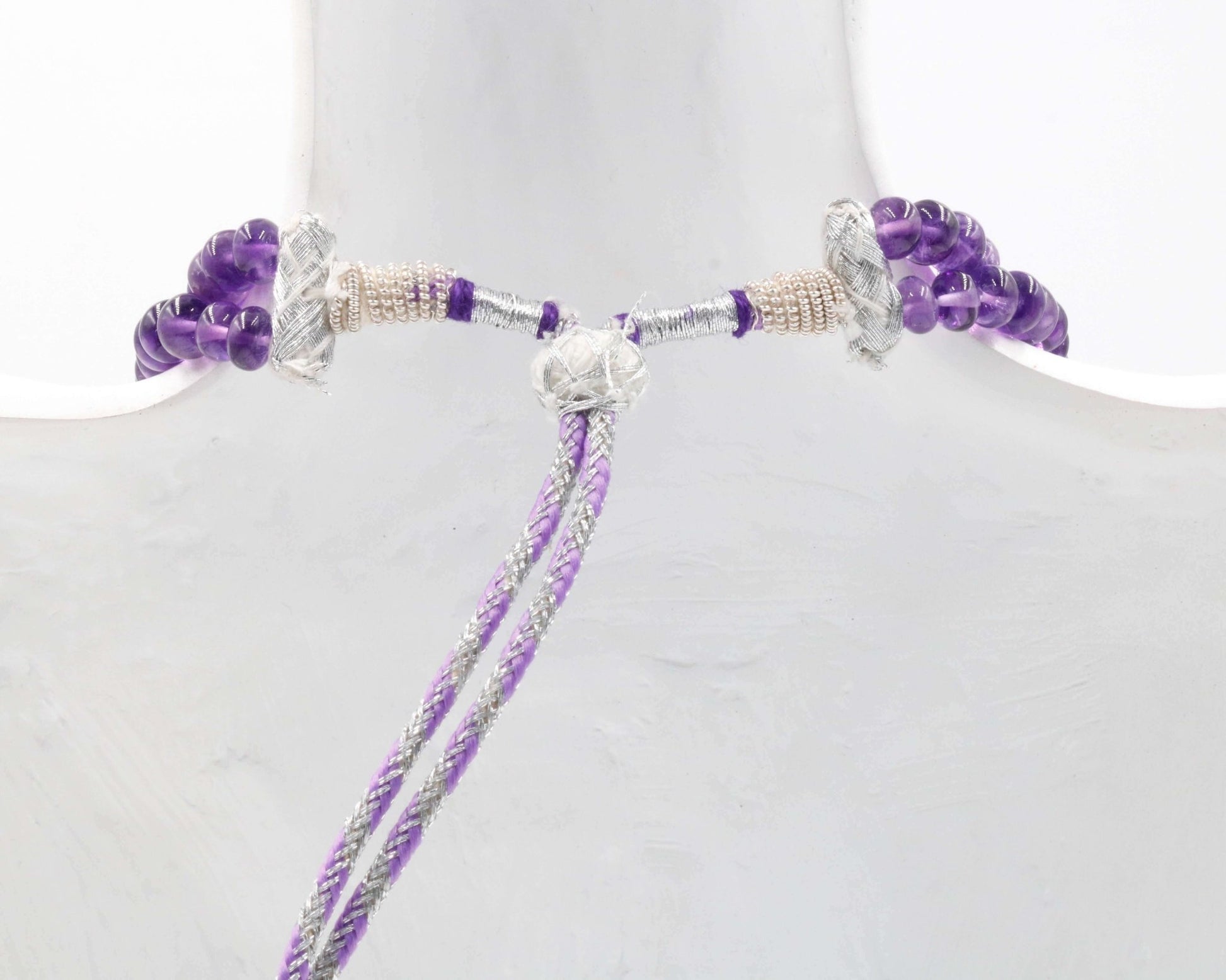 Amethyst Quartz Multi - Strand Beaded Necklace - Taj Mahal Gems