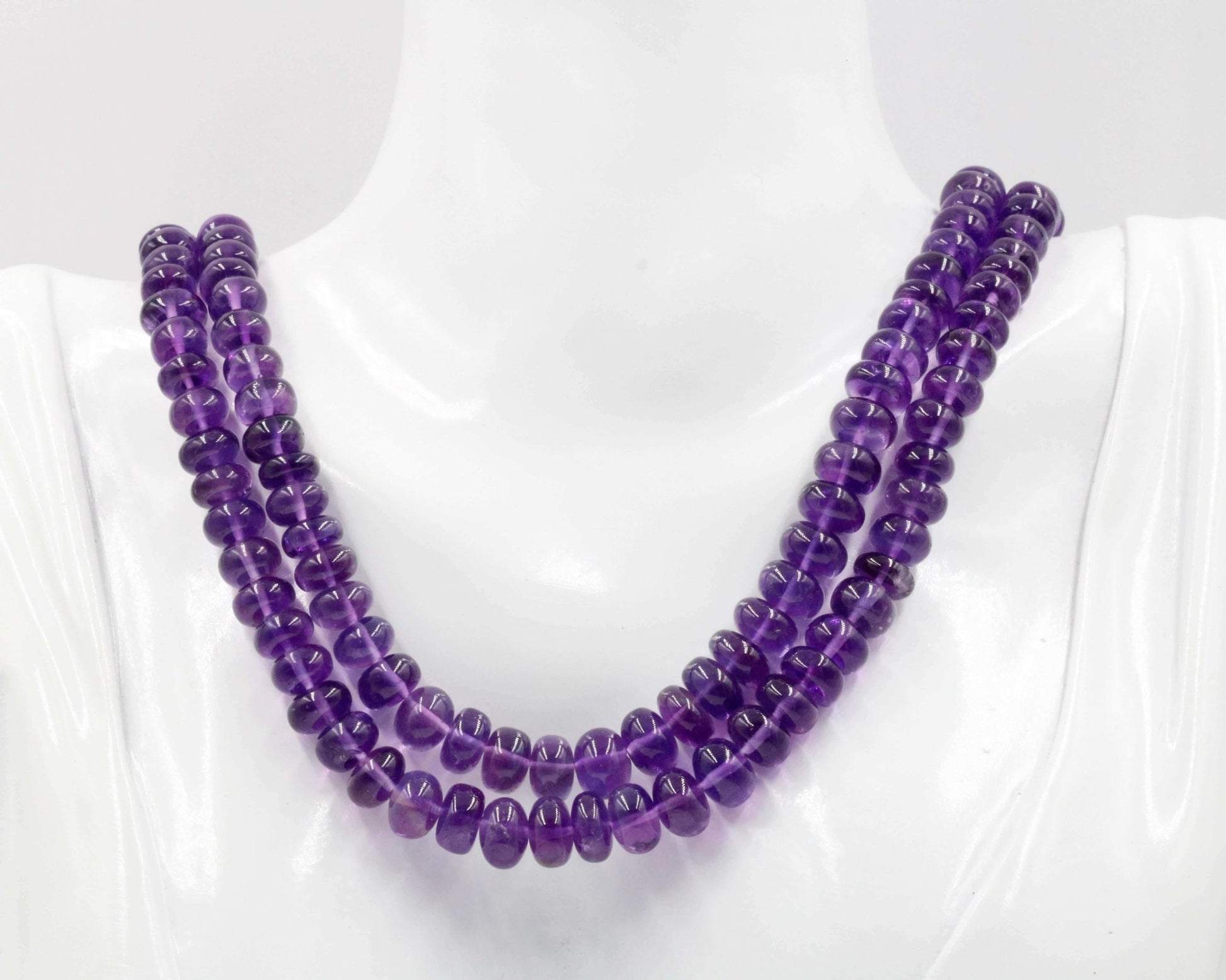 Amethyst Quartz Multi - Strand Beaded Necklace - Taj Mahal Gems