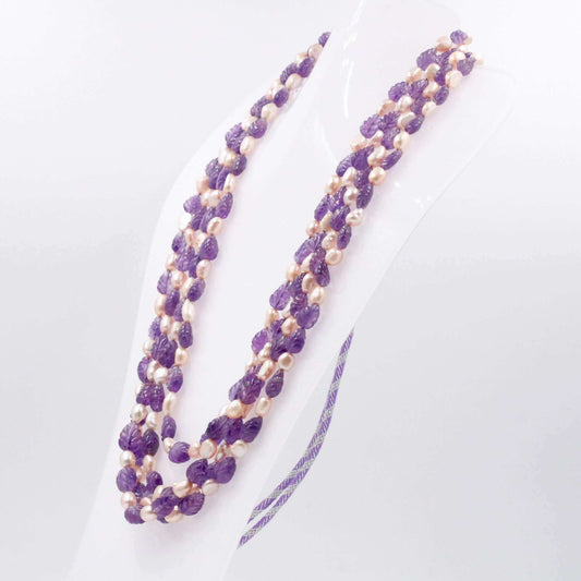 Amethyst with Pearl Necklace - Taj Mahal Gems
