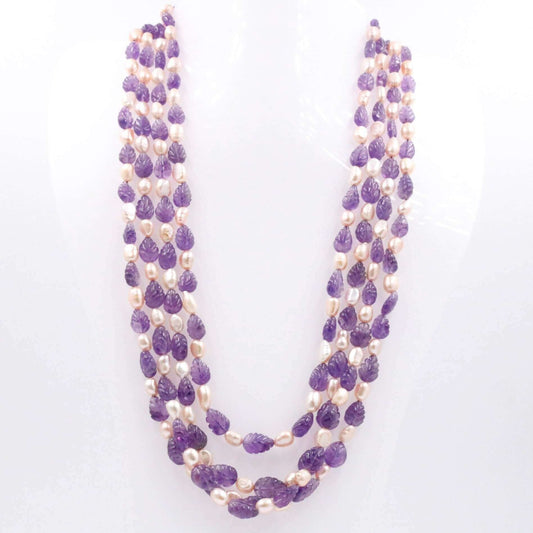 Amethyst with Pearl Necklace - Taj Mahal Gems