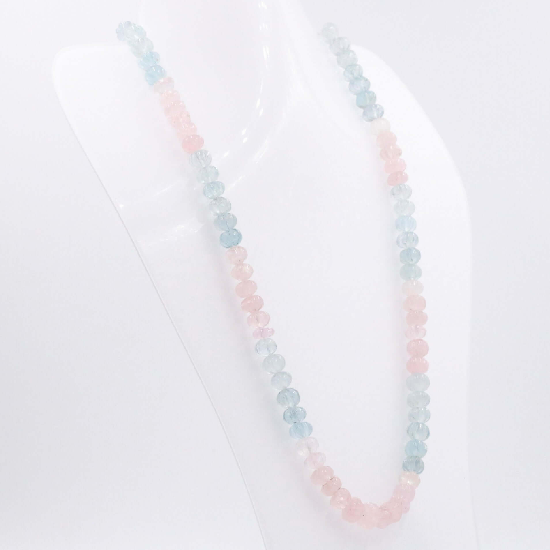 Aquamarine & Morganite Pumpkin Necklace - Taj Mahal Gems