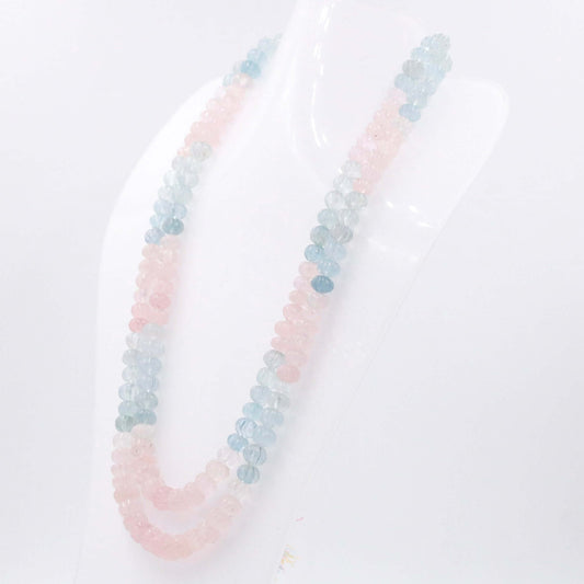 Aquamarine & Morganite Pumpkin Necklace - Taj Mahal Gems