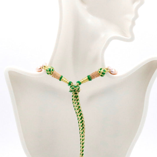 Aventurine and Cultured Freshwater Pearl Necklace - Taj Mahal Gems