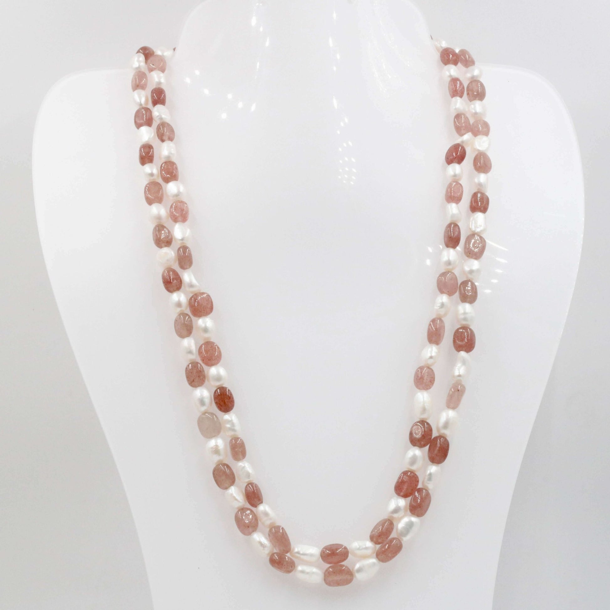 Aventurine Freshwater Pearl Beaded Necklace - Taj Mahal Gems