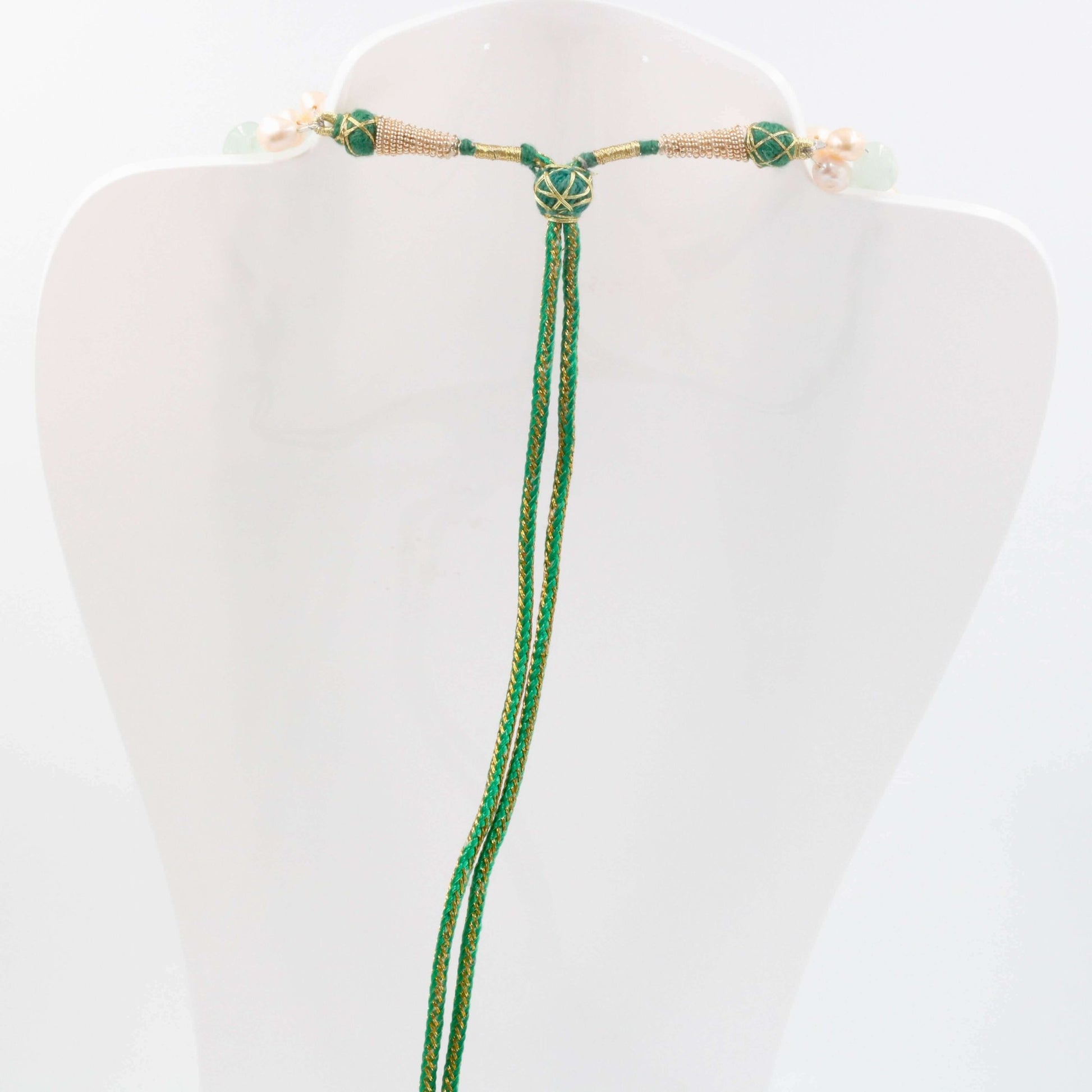 Aventurine Pearl Beaded Necklace - Taj Mahal Gems