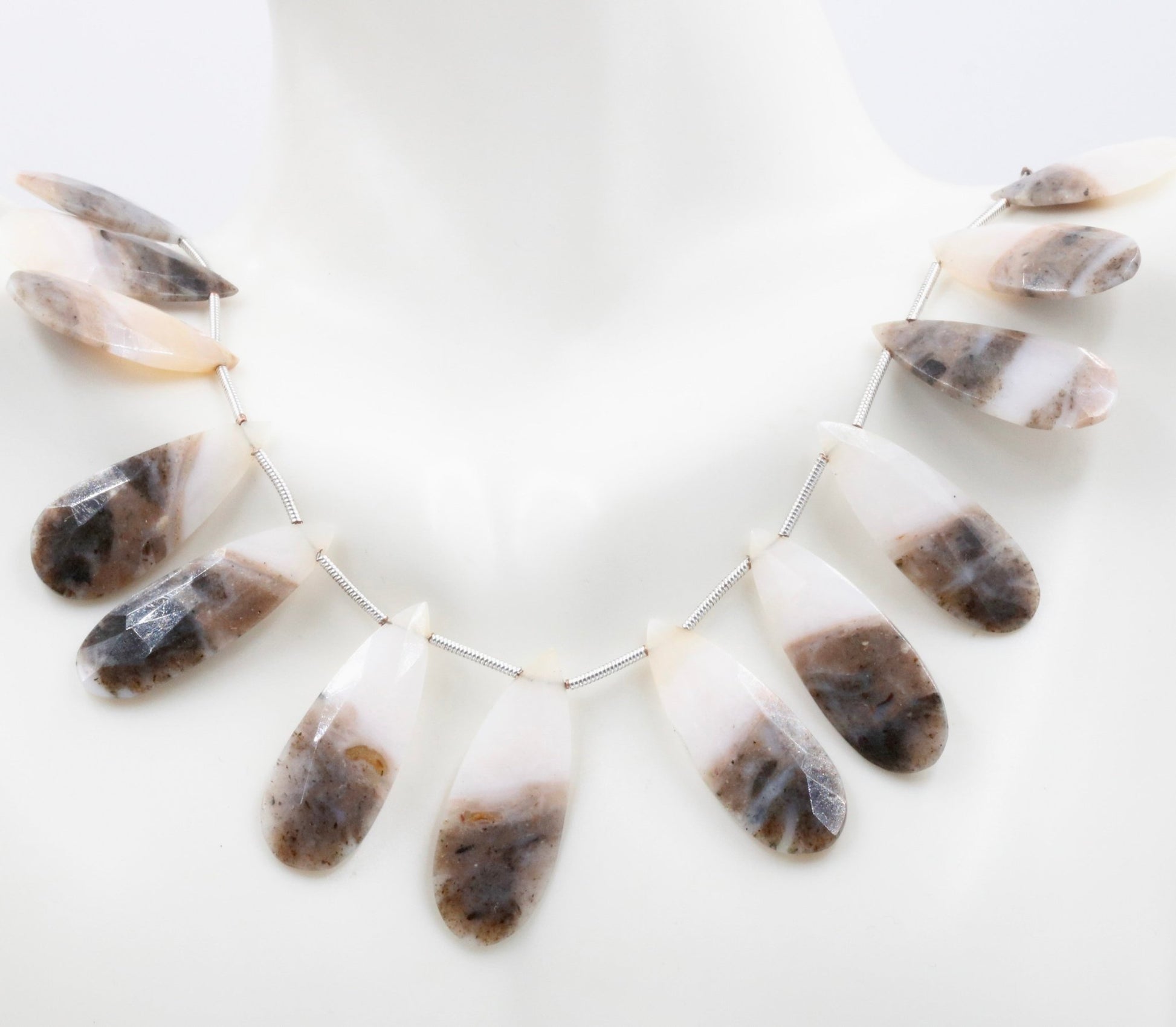 Bicolored Natural Opal Beads Strand - Taj Mahal Gems