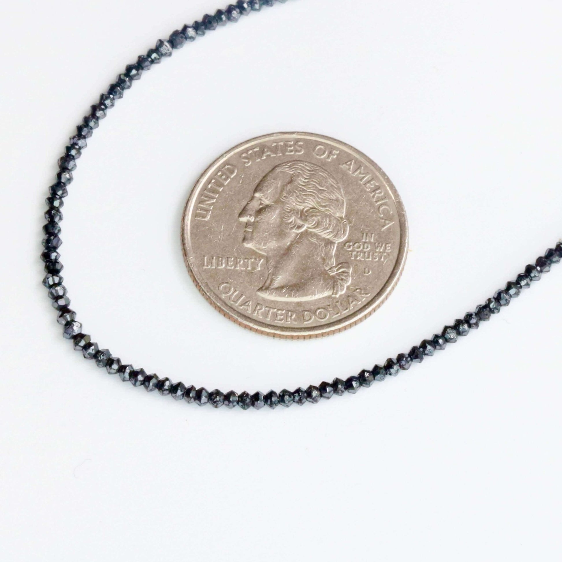 Black Diamond Beads Strand - Taj Mahal Gems