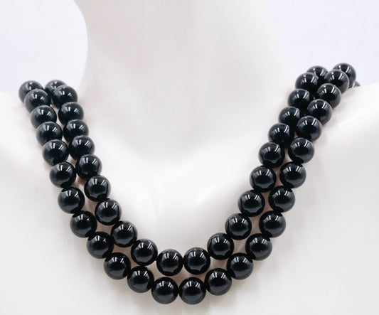 Black Onyx Beads Strand - Taj Mahal Gems