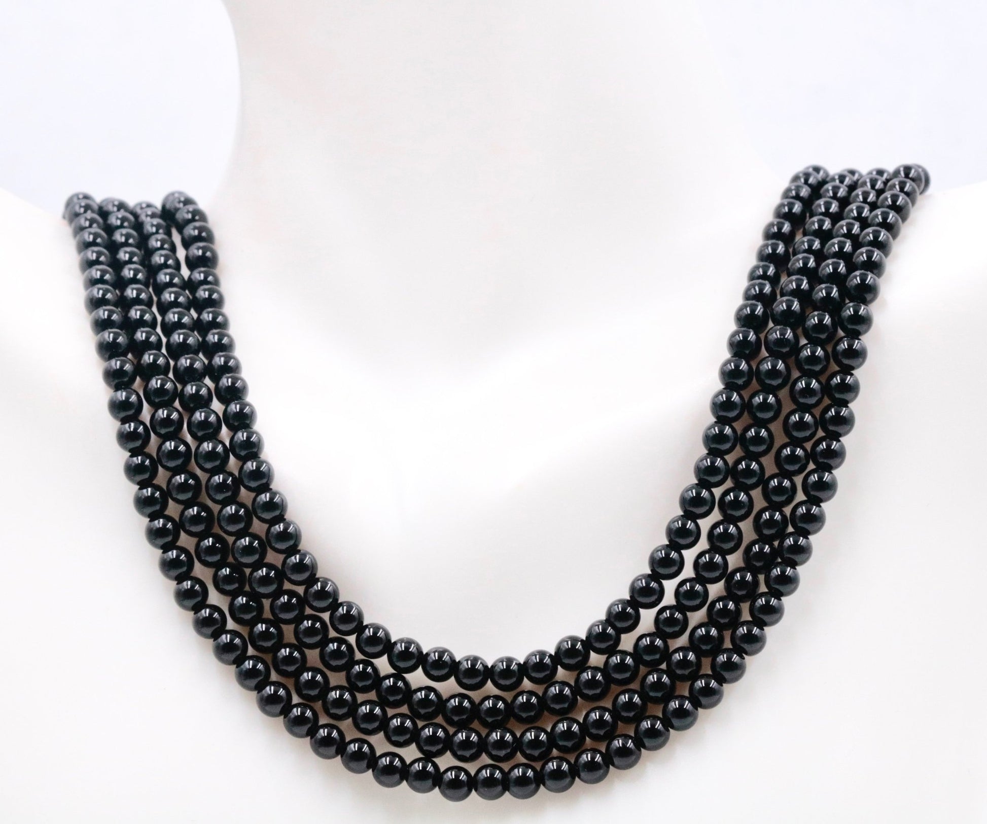 Black Onyx Beads Strand - Taj Mahal Gems