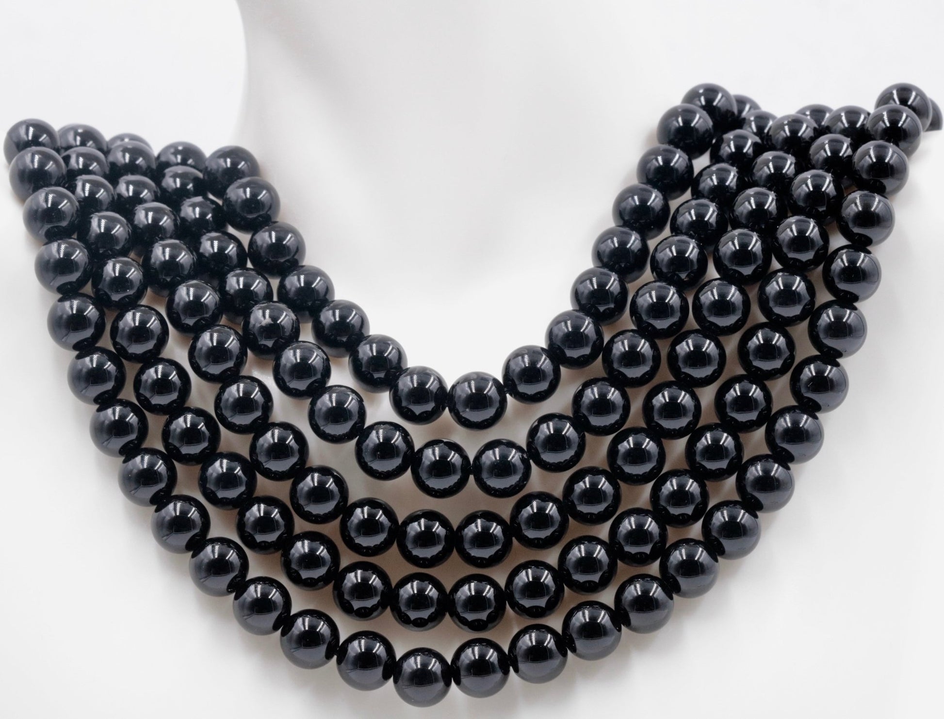 Black Onyx Beads Strand - Taj Mahal Gems