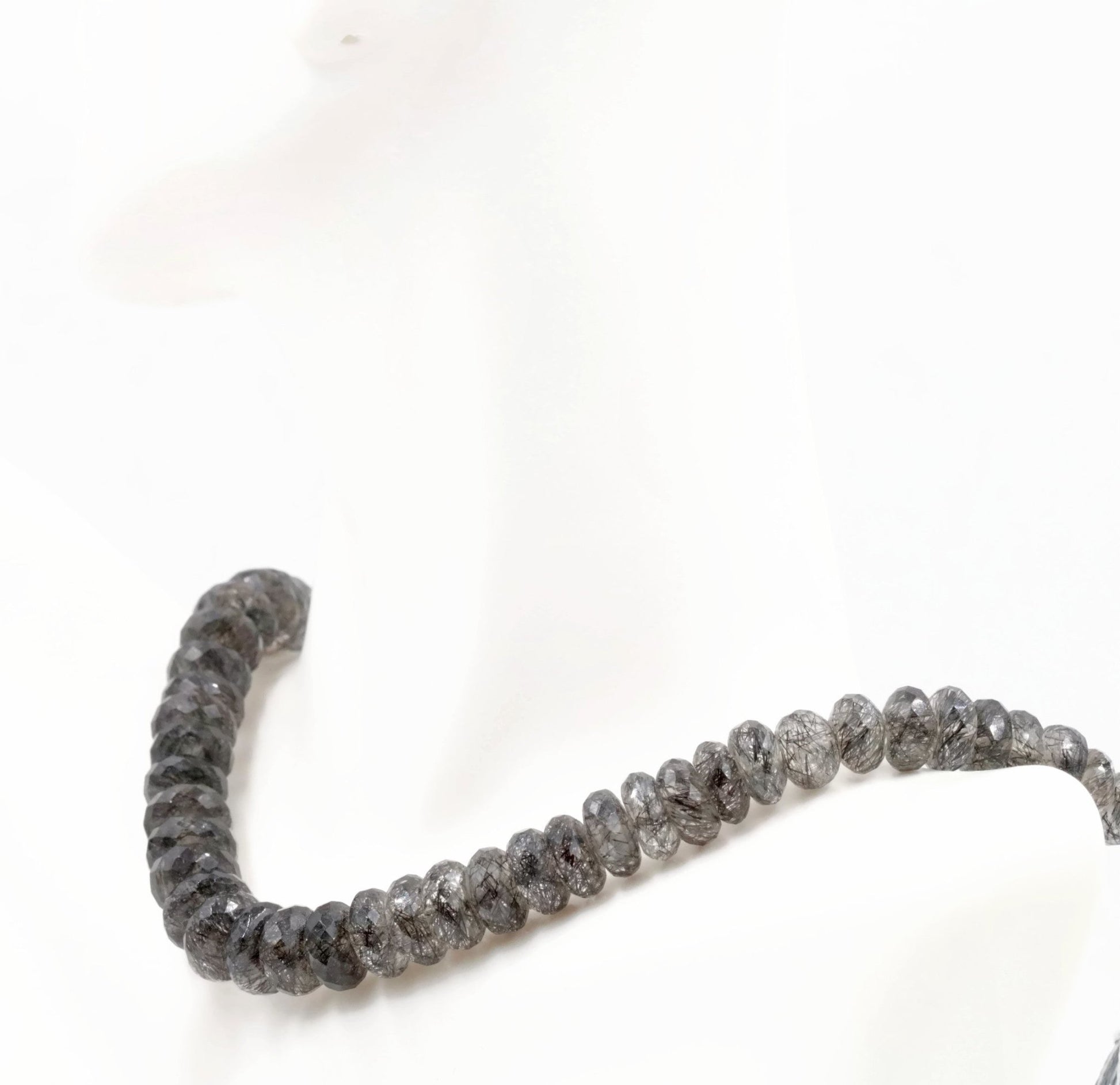 Black Rutile Quartz Beads - Taj Mahal Gems