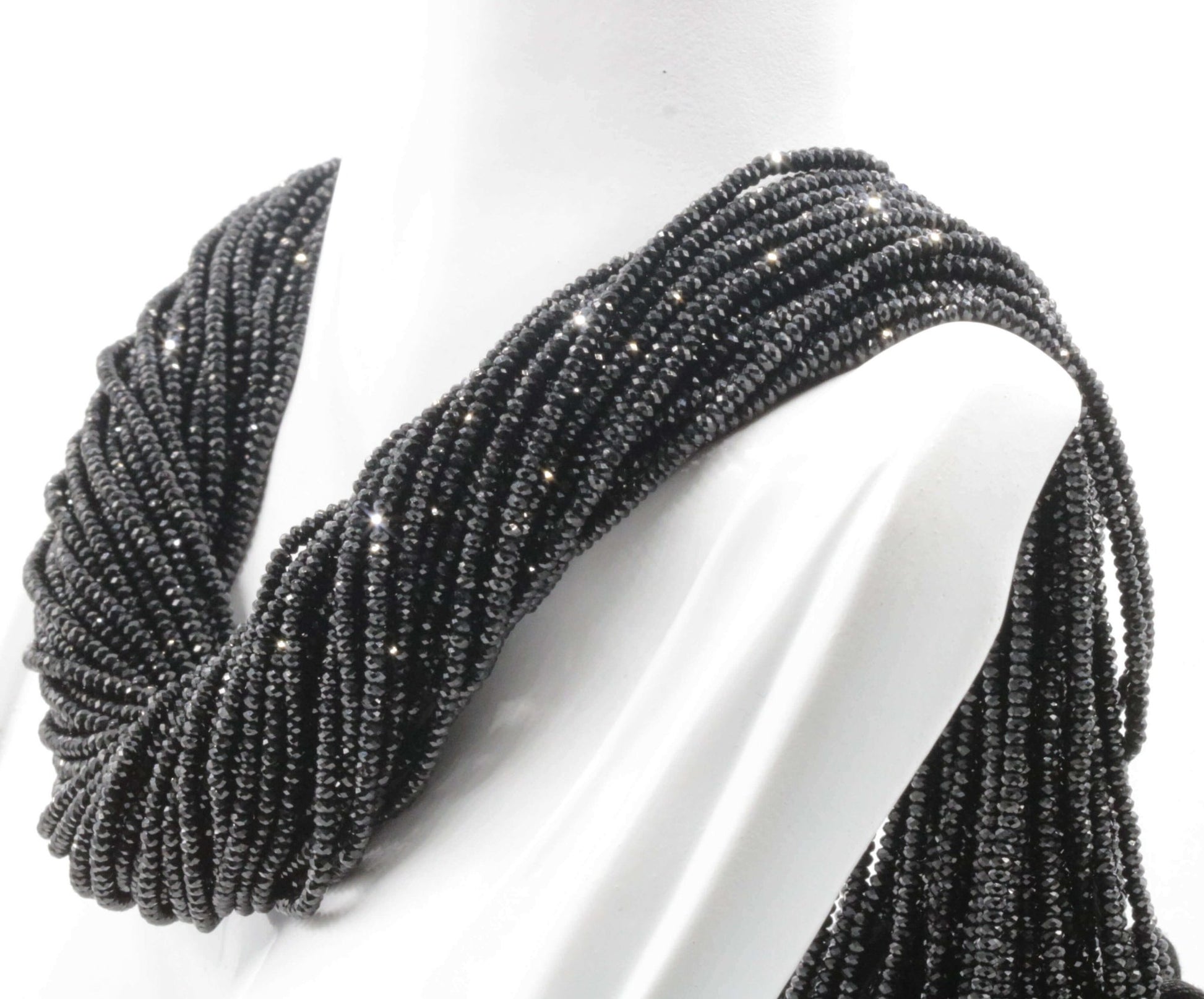 Black Spinel Beads Strand - Taj Mahal Gems