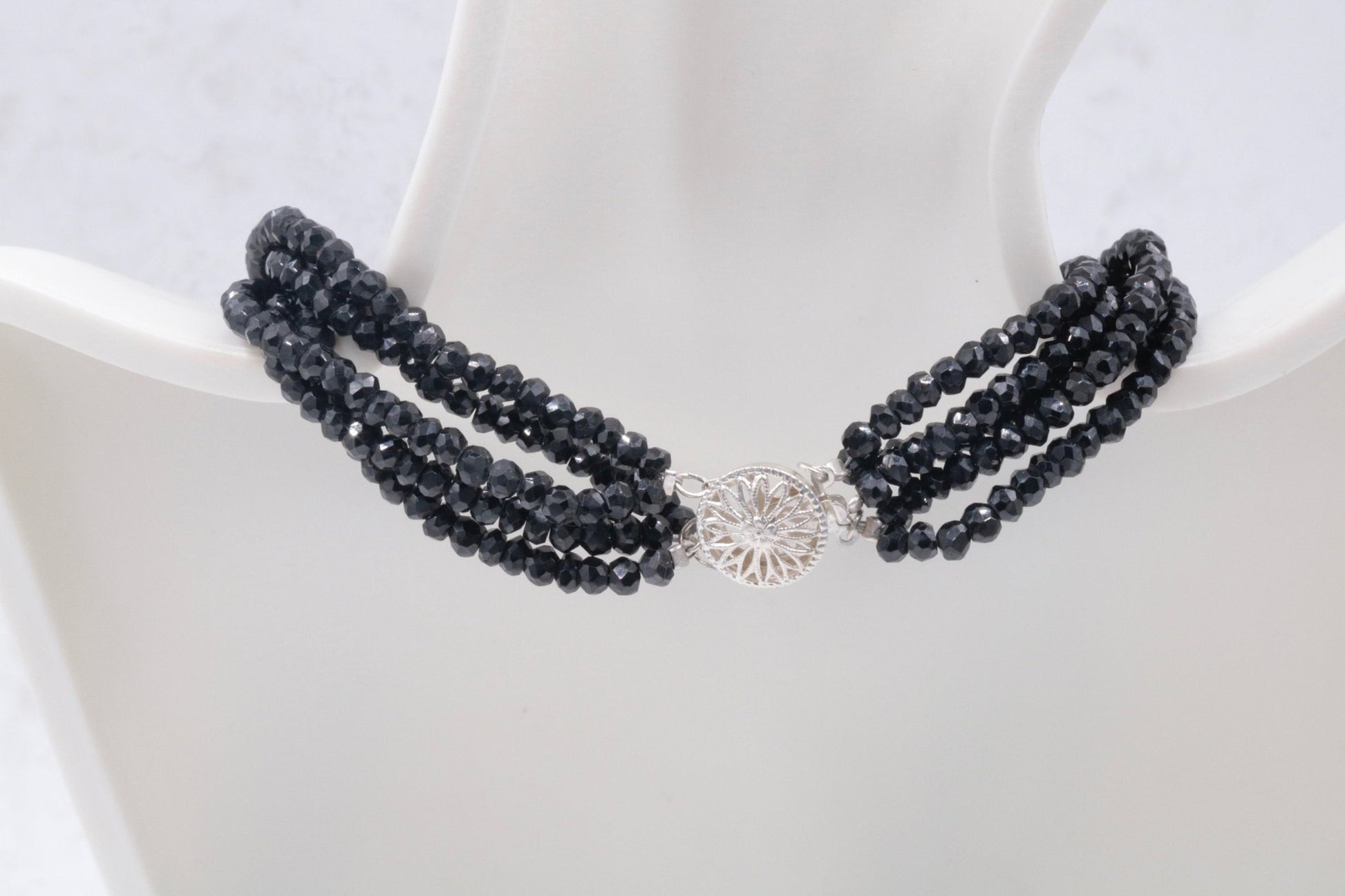 Black Spinel Sterling Silver Clasp - Taj Mahal Gems