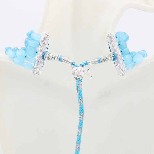 Blue Quartz and Fresh Water Pearl Necklace - Taj Mahal Gems